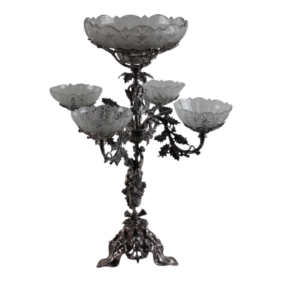 Figural Epergne English Silver Plate C.1850.
